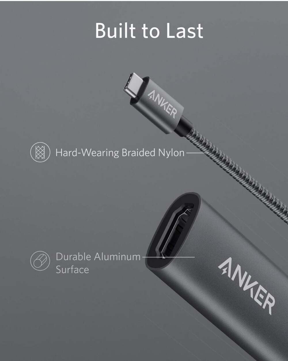 Anker USB-C to HDMI Adapter, Braided Nylon Cable - Picture 5 of 5